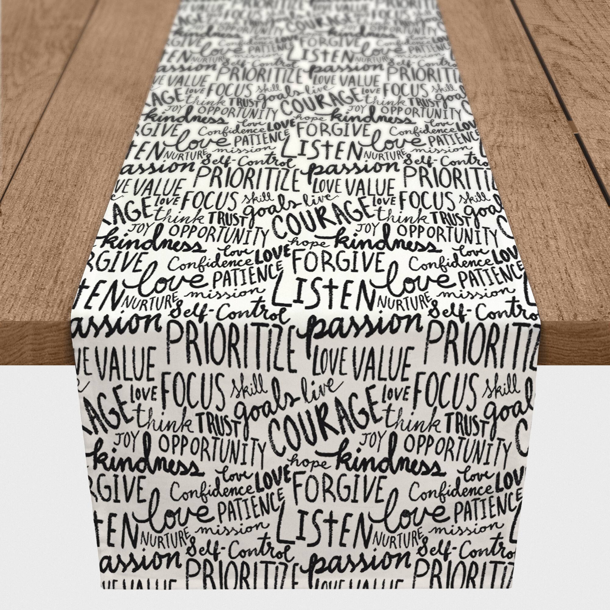 Wisdom Words 16" x 72" Cotton Twill Runner